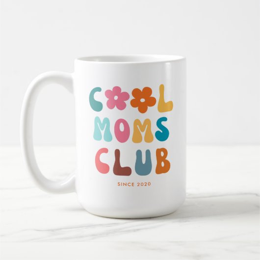 モダンレトロモムスクールクラブヴィンテージグルーヴィデイジー コーヒーマグカップ (左)