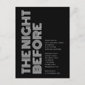 モダンレトロリハはっきりしたーサルディナーブラック インビテーションポストカード (正面)