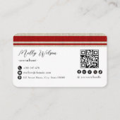 モダンレトロリフェイクネンQRコードソーシャルメディア 名刺 (裏面)