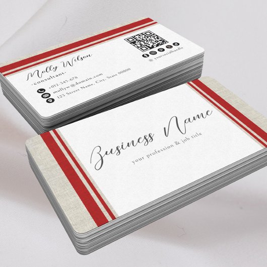 モダンレトロリフェイクネンQRコードソーシャルメディア 名刺