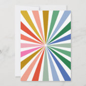 モダンレトロレインボースターバストベビーシャワーパーティー 招待状 (裏面)