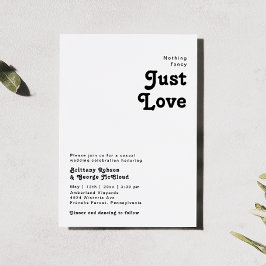 モダンレトロレタリングなしファンシー結婚の 招待状