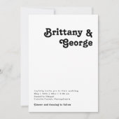 モダンレトロレタリングの全結婚体 招待状 (正面)