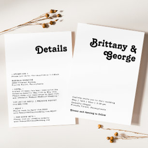 モダンレトロレタリングの全結婚体 招待状