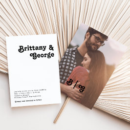 モダンレトロレタリングカジュアルフォトモノグラム 招待状