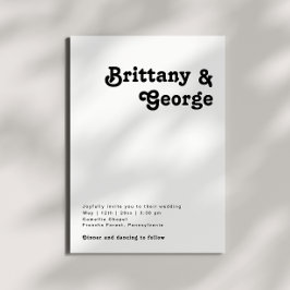 モダンレトロレタリングカジュアル結婚式招待状 招待状