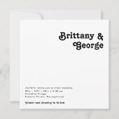 モダンレトロレタリングスクエア結婚フォト 招待状 (正面)