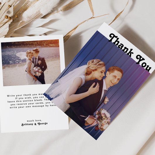 モダンレトロレタリングフラットフォトサンキューカード サンキューカード