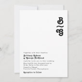 モダンレトロレタリングモノグラ結婚ムズ 招待状 (正面)