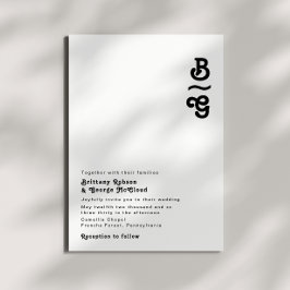 モダンレトロレタリングモノグラ結婚ムズ 招待状