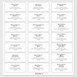 モダンレトロレタリング結婚のゲストアドレス シール