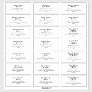 モダンレトロレタリング結婚のゲストアドレス シール