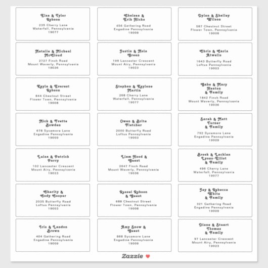モダンレトロレタリング結婚のゲストアドレス シール (シート)