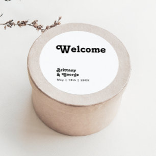 モダンレトロレタリング結婚の歓迎 ラウンドシール
