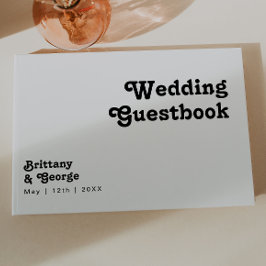 モダンレトロレタリング結婚ズゲストブック ゲストブック