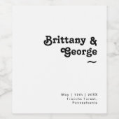 モダンレトロレタリング結婚ワインラベル ワインラベル (シングルラベル)