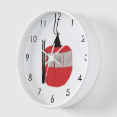 モダンレトロレッドスキーゴンドラリフトホワイト 壁時計 (傾斜)