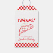 モダンレトロレッドピッイタリアンツェリアピザパーティー ギフトタグ (正面)