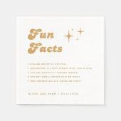 モダンレトロヴィンテージオレンジ色のおもしろいファクト結婚ズ スタンダードカクテルナプキン (正面)