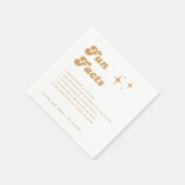 モダンレトロヴィンテージオレンジ色のおもしろいファクト結婚ズ スタンダードカクテルナプキン (角)