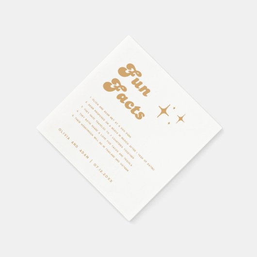 モダンレトロヴィンテージオレンジ色のおもしろいファクト結婚ズ スタンダードカクテルナプキン (角)