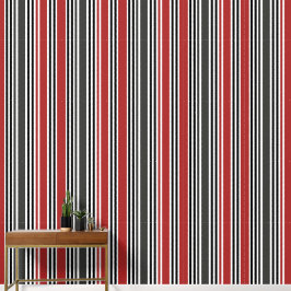 モダンレトロヴィンテージレッドブラックグレーストライプ 壁紙
