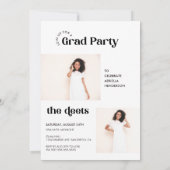 モダンレトロ写真の卒業 招待状 (裏面)