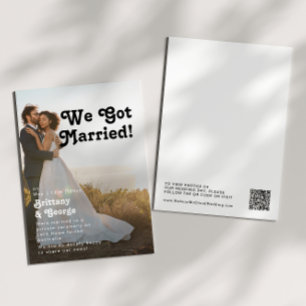 モダンレトロ写真の取り消し告知 招待状