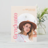 モダンレトロ卒業写真 卒業パーティー 招待状 (スタンド正面)