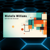 モダンレトロ幾何カラフル図形 名刺