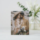 モダンレトロ愛と感謝してい写真の結婚 ポストカード (スタンド正面)