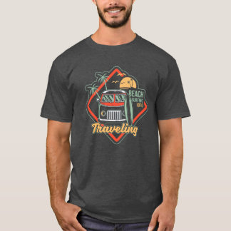 モダンレトロ旅行バス Tシャツ