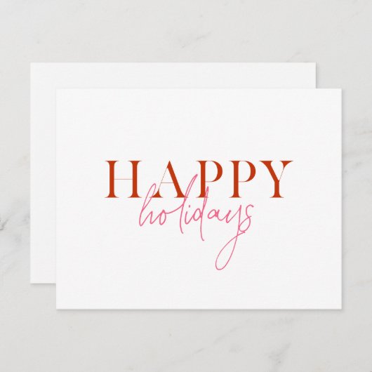 モダンレトロ明るい赤カラフルピンクのスクリプトドッグ シーズンカード (正面/裏面)