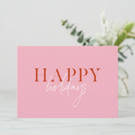 モダンレトロ明るカラフルいピンクの写真 シーズンカード (スタンド正面)