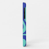 モダンレトロ液スワールファンキーブルー抽象芸術 Case-Mate iPhoneケース (裏面/左)