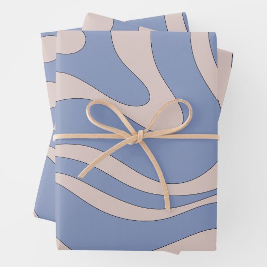 モダンレトロ液旋回抽象芸術パタファンキーーン ラッピングペーパーシート (インサイチュ)