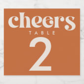 モダンレトロ結婚のテーブル番号 リキュールボトルラベル (シングルラベル)