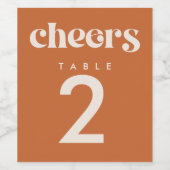 モダンレトロ結婚のテーブル番号 ワインラベル (シングルラベル)