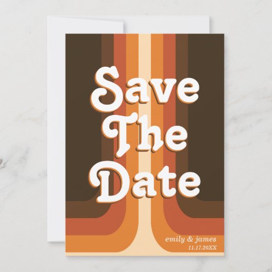 モダンレトロ結婚式の日付の保存 セーブザデート (正面)