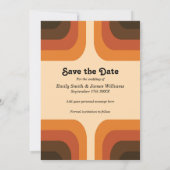 モダンレトロ結婚式の日付の保存 セーブザデート (裏面)