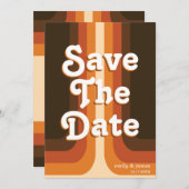 モダンレトロ結婚式の日付の保存 セーブザデート (正面/裏面)