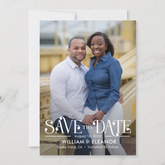 モダンレトロ編集可能カラー日付カードの保存 シーズンカード (正面)