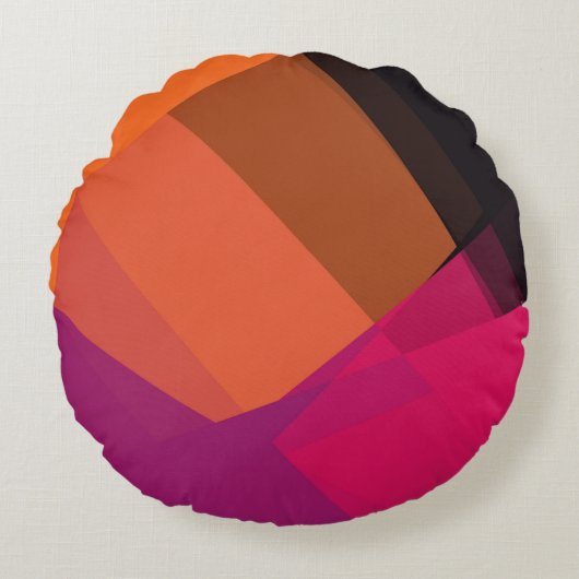 モダンレトロ色ジオメトリック#22 ラウンドクッション (正面)