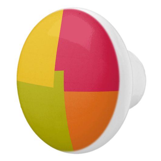 モダンレトロ色ジオメトリック#2 セラミックノブ (右)