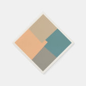 モダンレトロ色ジオメトリ スタンダードカクテルナプキン (角)