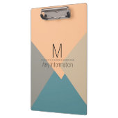 モダンレトロ色幾何学模様モノグラム クリップボード (左)