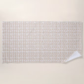 モダンレトロ花嫁のブライズパーティ ヴィンテージ ビーチタオル (正面)