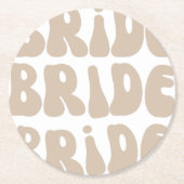 モダンレトロ花嫁のブライズメイドパーティー ヴィンテージ ラウンドペーパーコースター (正面)