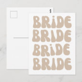 モダンレトロ花嫁バチェロレッテパーティ ヴィンテージ ポストカード (正面/裏面)