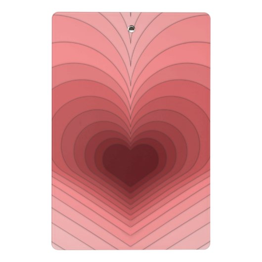 モダンレトロ赤ファンキーピンクハートミニクリップボード ミニクリップボード (裏面)